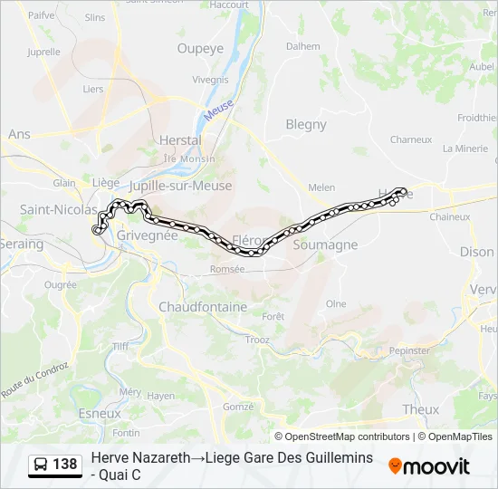 138 Bus Line Map