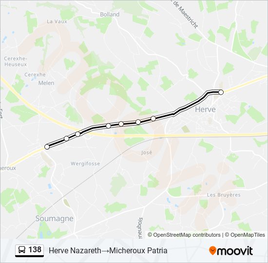 Plan de la ligne 138 de bus