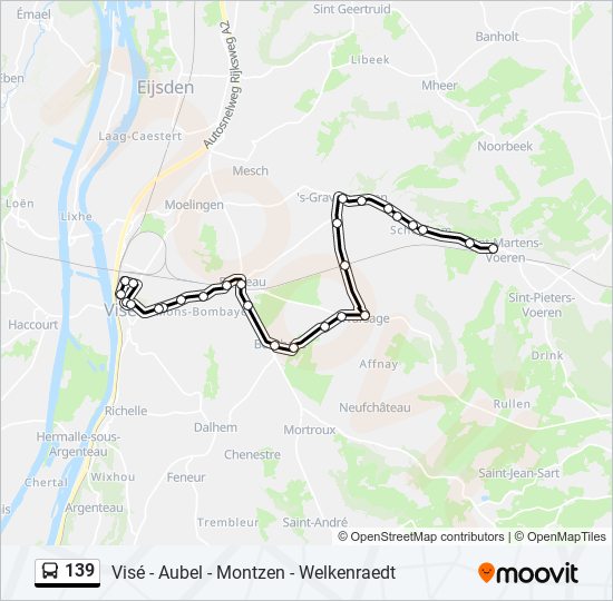 Plan de la ligne 139 de bus