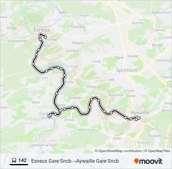 142 bus Line Map