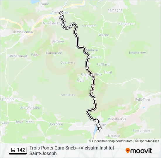 142 Bus Line Map