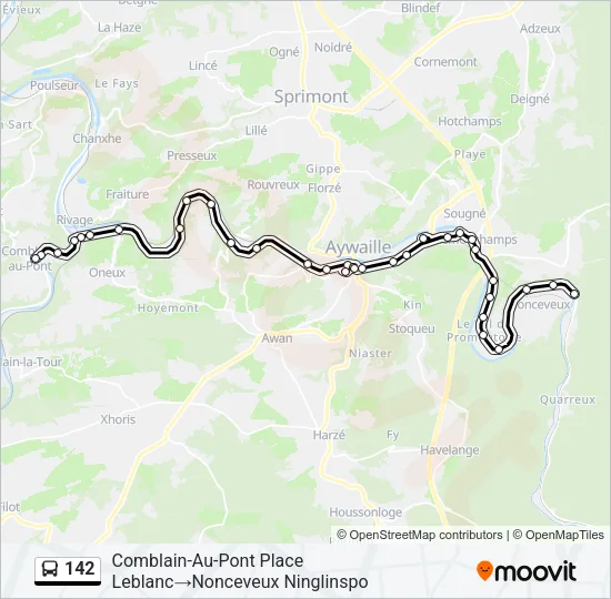 142 Bus Line Map