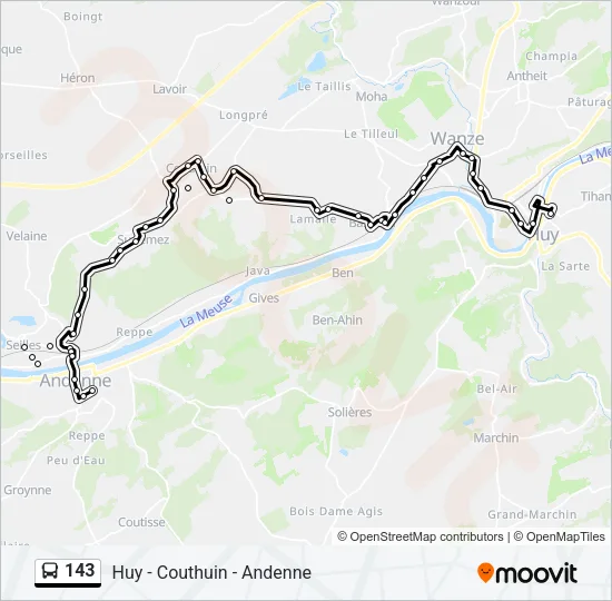 143 Bus Line Map
