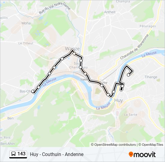 143 bus Line Map