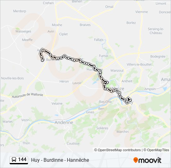 144 bus Line Map