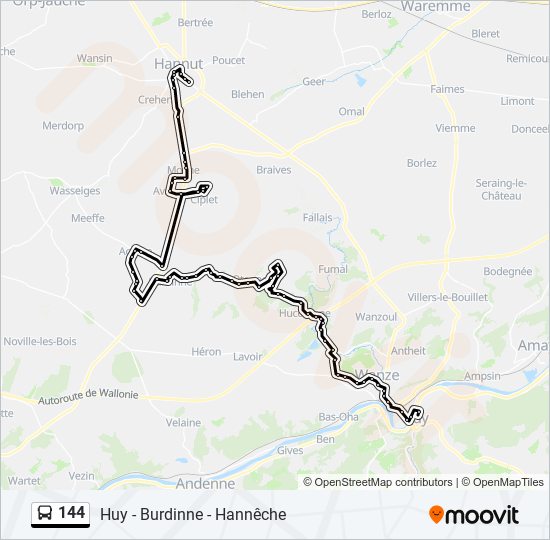 144 bus Line Map