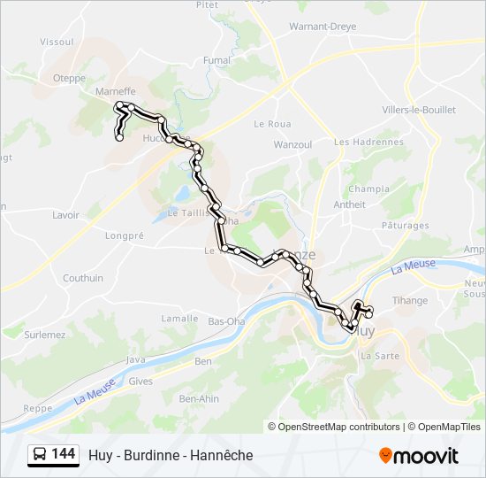 Plan de la ligne 144 de bus