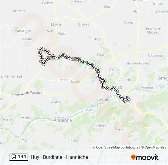 144 Bus Line Map