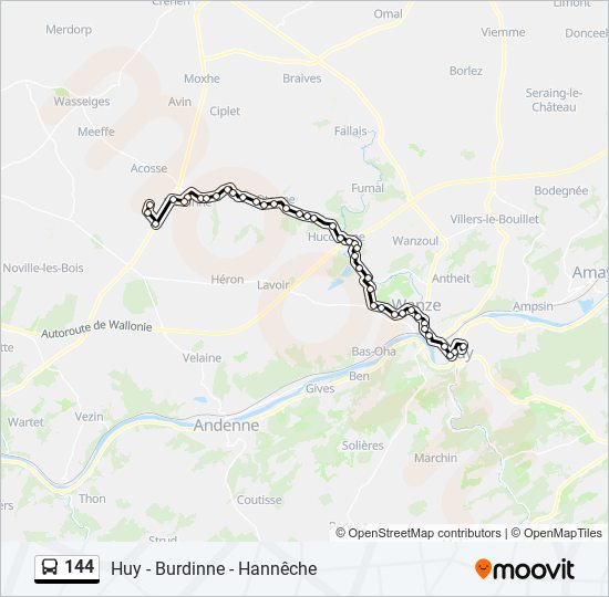 Plan de la ligne 144 de bus