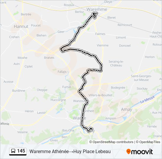 145 bus Line Map