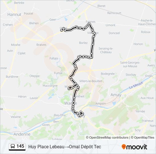 145 bus Line Map