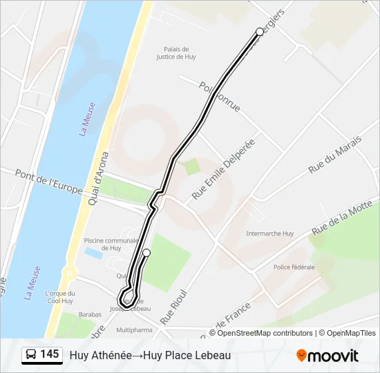 145 Bus Line Map