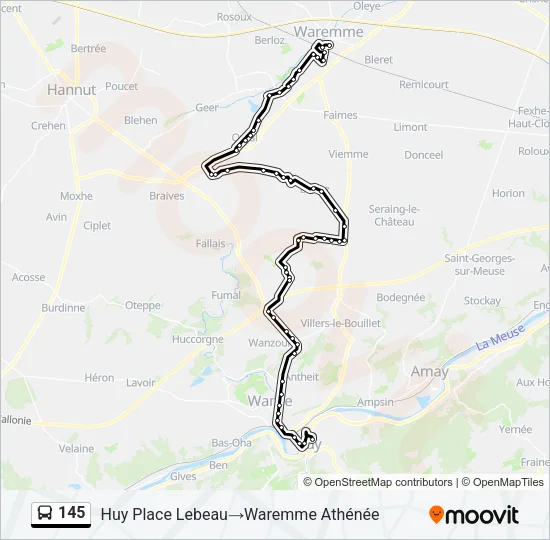 145 Bus Line Map