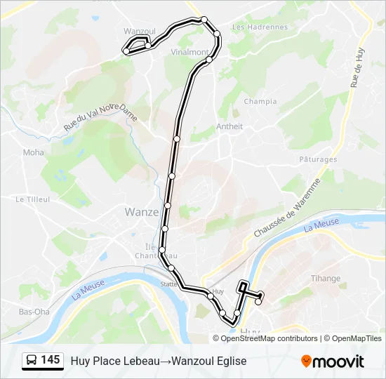145 Bus Line Map