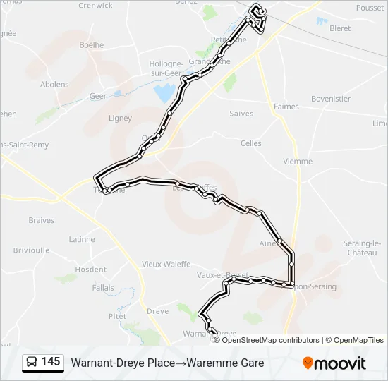 145 Bus Line Map