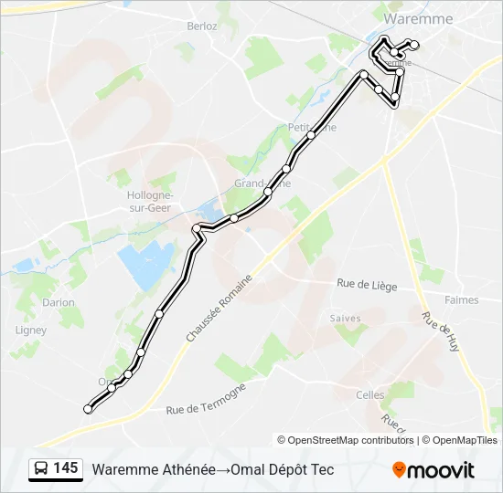 145 Bus Line Map