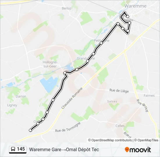 145 Bus Line Map