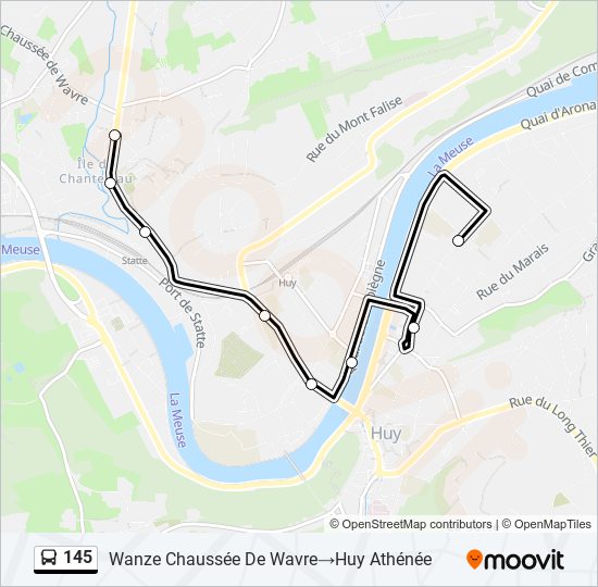 145 bus Line Map