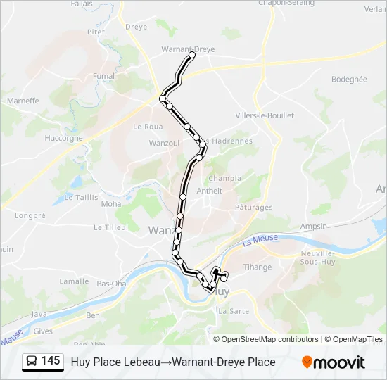 145 Bus Line Map