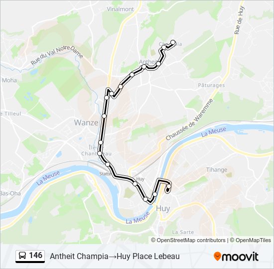 146 bus Line Map