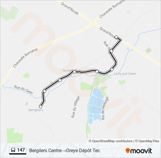 Plan de la ligne 147 de bus