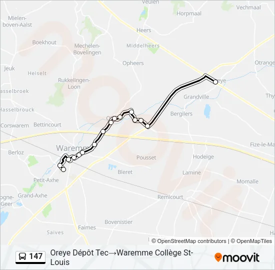 147 Bus Line Map