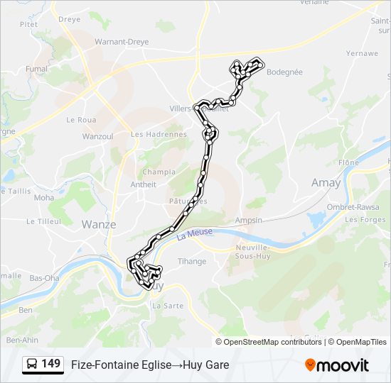 Plan de la ligne 149 de bus