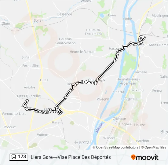 173 Bus Line Map