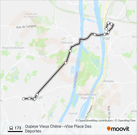 173 Bus Line Map