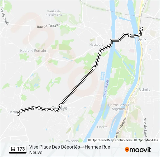 173 Bus Line Map
