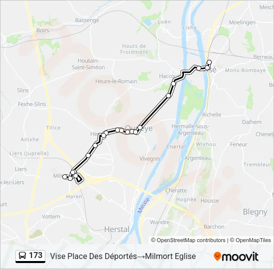 173 Bus Line Map