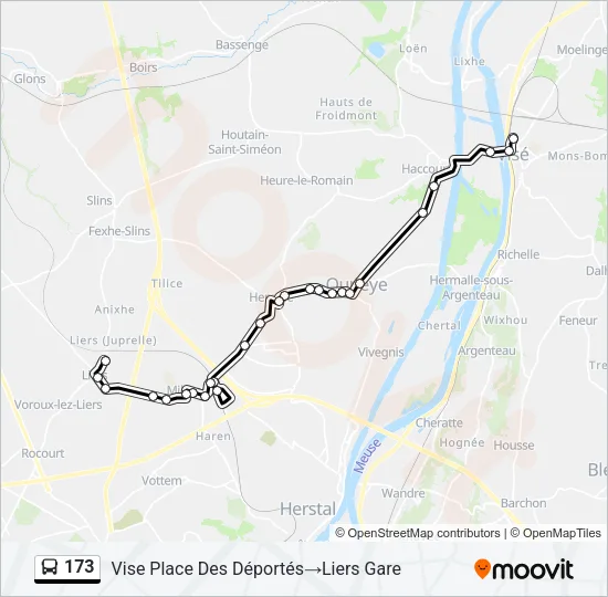 173 Bus Line Map
