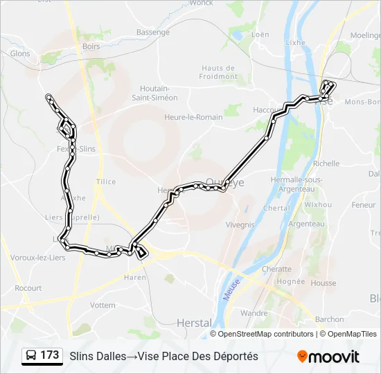 173 Bus Line Map