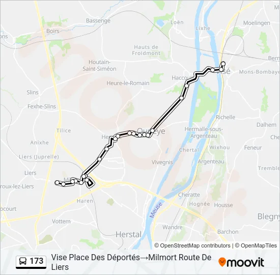 173 Bus Line Map