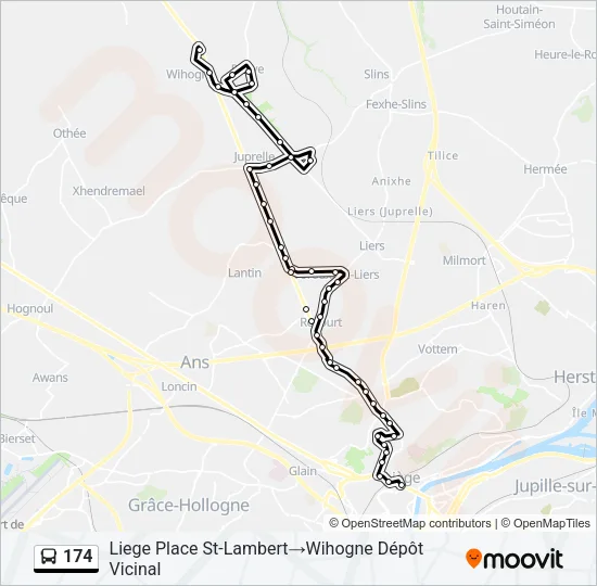 174 Bus Line Map