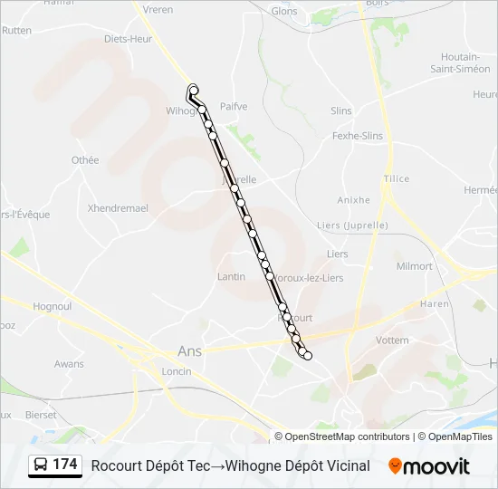 174 Bus Line Map