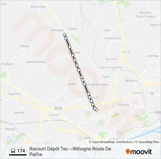 174 Bus Line Map