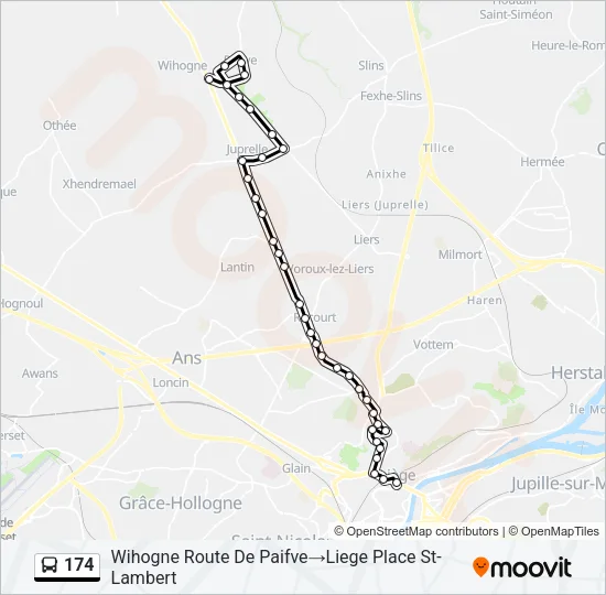 174 Bus Line Map