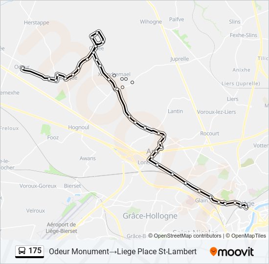 175 bus Line Map