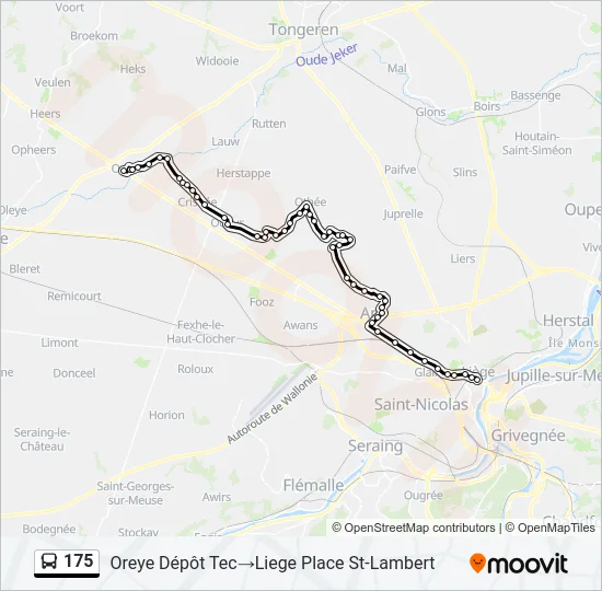 175 Bus Line Map