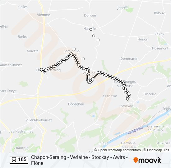 185 bus Line Map