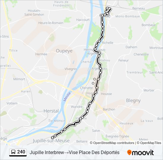 240 bus Line Map