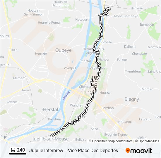 Plan de la ligne 240 de bus