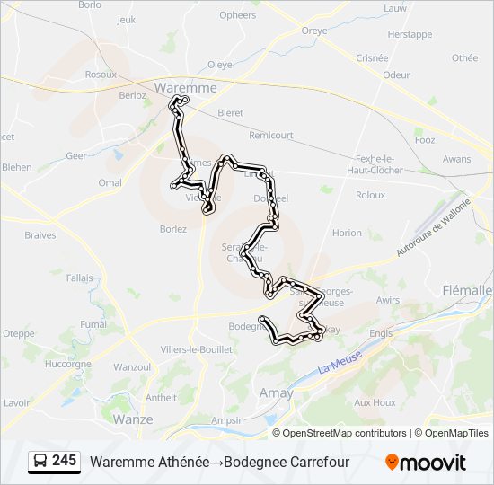 245 bus Line Map