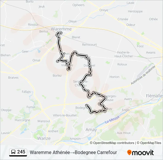 245 Bus Line Map