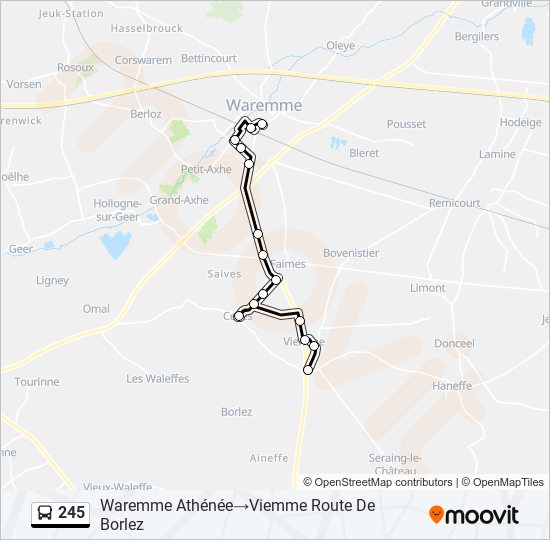 Plan de la ligne 245 de bus