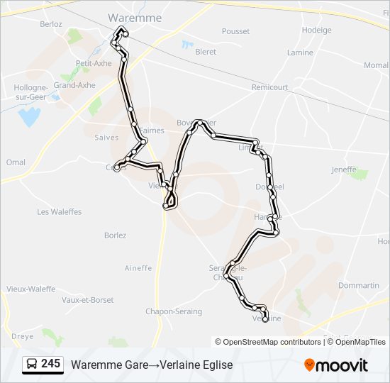 Plan de la ligne 245 de bus