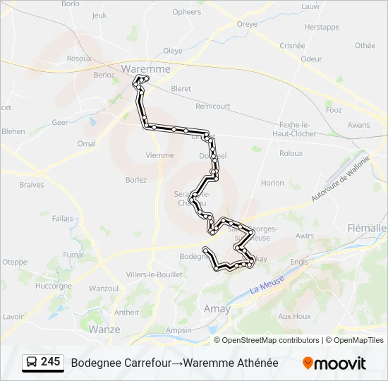 245 Bus Line Map