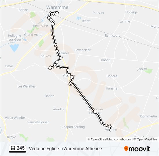 Plan de la ligne 245 de bus