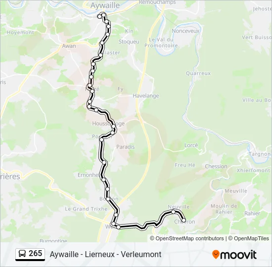 265 Bus Line Map